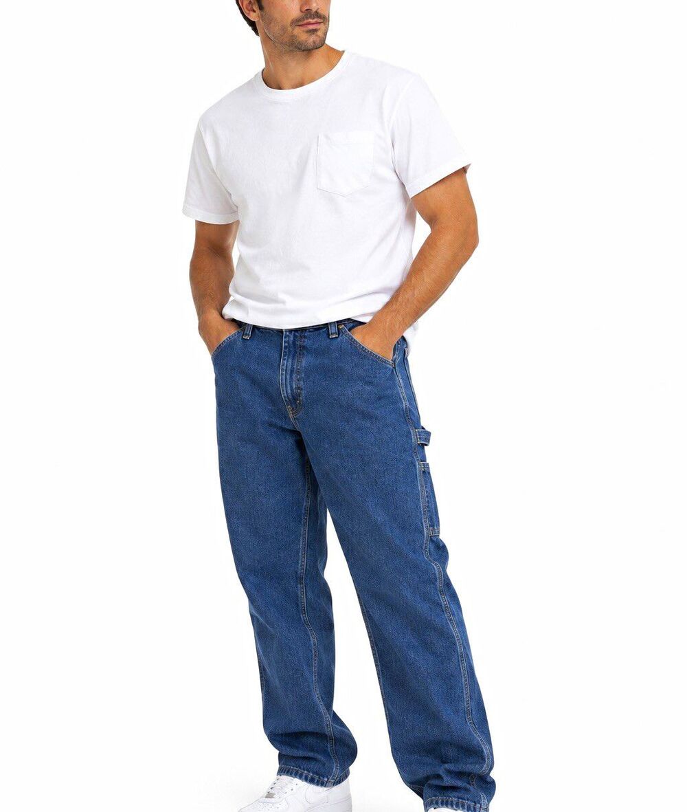 Wrangler Five Star Carpenter Jeans Men’s 40x32 Blue Denim Relaxed Workwear